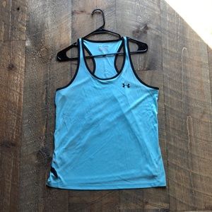 Under Armour tank baby blue large fitted. Heatgear